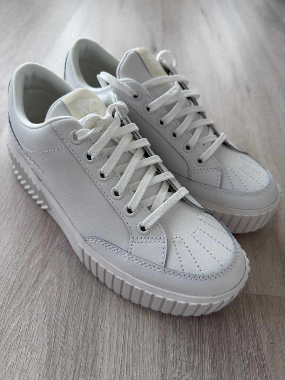 🔥☔️🔥 Sorel ONA AVE white leather trainers - sea salt,  size 8 US - Picture 11 of 12